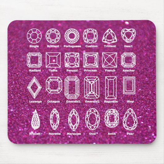 Diamond Cuts_Glitter_violet Muismat (Voorkant)