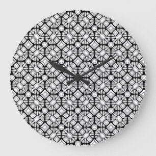 Diamond Cutter Black en White Wall Clock Grote Klok