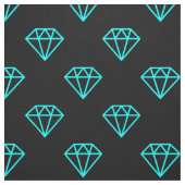 Diamond - Cyaan op zwart Stof (Swatch)