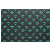 Diamond - Cyaan op zwart Stof (Fat Quarter)
