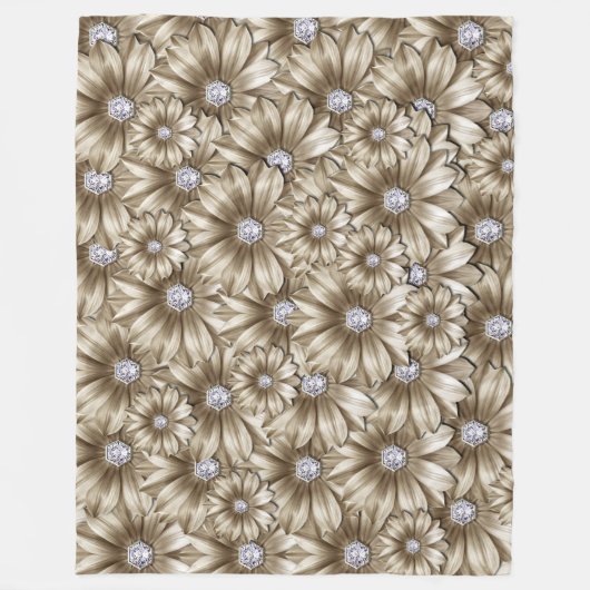 Diamond Daisies Fleece Deken (Voorkant)