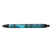 Diamond Damask (Blauwgroen Glitter) Blauwe Inkt Pen (Voorkant)