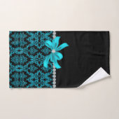 Diamond Damask (Blauwgroen Glitter) Handdoek (Handdoek)