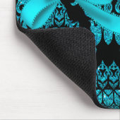 Diamond Damask (Blauwgroen Glitter) Muismat (Hoek)