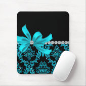 Diamond Damask (Blauwgroen Glitter) Muismat (Met muis)