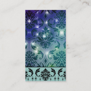Diamond Damask, FAIRY LIGHTS in Blue en Blauwgroen Visitekaartje