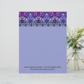 Diamond Damask, FAIRY LIGHTS in Plum and Blue Briefhoofd (Staand voorkant)