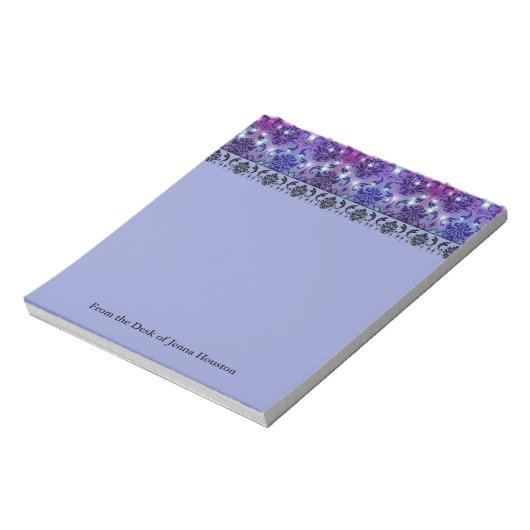 Diamond Damask, FAIRY LIGHTS in Plum and Blue Notitieblok (Linkerzijde)