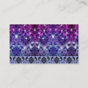Diamond Damask, FAIRY LIGHTS in Plum and Blue Visitekaartje