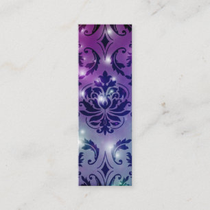 Diamond Damask, FAIRY LIGHTS in Plum & Blue Mini Visitekaartje