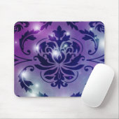 Diamond Damask, FAIRY LIGHTS in Plum & Blue Muismat (Met muis)