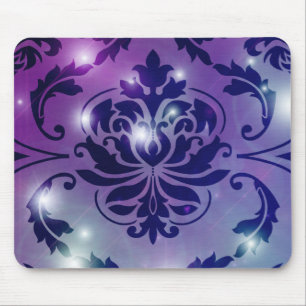Diamond Damask, FAIRY LIGHTS in Plum & Blue Muismat