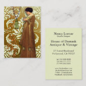 Diamond Damask, FASCINATION in Gold & Cream Visitekaartje (Voorkant / Achterkant)