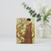 Diamond Damask, FASCINATION in Gold & Cream Visitekaartje (Staand voorkant)