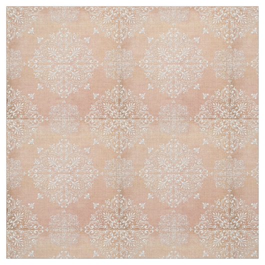 Diamond Damask Lace Peach Stof Materiaal (Swatch)