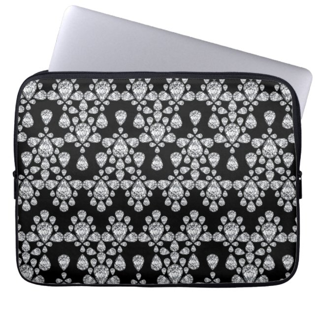 Diamond Damask Laptop Sleeve (Voorkant)