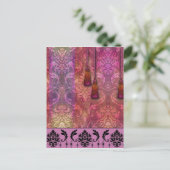 Diamond Damask, MOROCCO in Fuchsia & Orange Briefkaart (Staand voorkant)