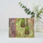Diamond Damask, MOROCCO in Red en Chartreuse Briefkaart (Staand voorkant)