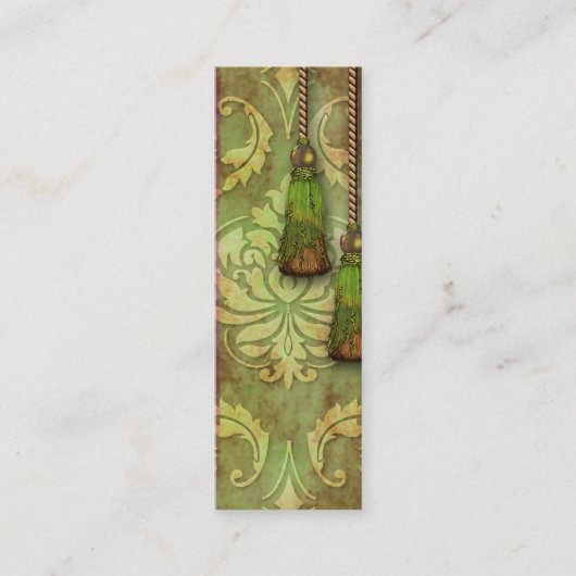 Diamond Damask, MOROCCO in Red en Chartreuse Mini Visitekaartje (Voorkant)