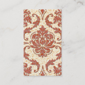Diamond Damask, NOUVEAU PRINT in rood en Oranje Visitekaartje