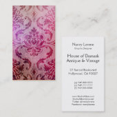 Diamond Damask, Shadows and Fog, Frambozen & Roze Visitekaartje (Voorkant / Achterkant)