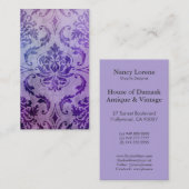 Diamond Damask, SHADOWS en FOG in het Paars Visitekaartje (Voorkant / Achterkant)