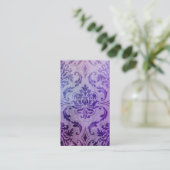 Diamond Damask, SHADOWS en FOG in het Paars Visitekaartje (Staand voorkant)