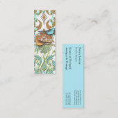 Diamond Damask, SPRING BIRDS in Oranje en Aqua Mini Visitekaartje (Voorkant / Achterkant)
