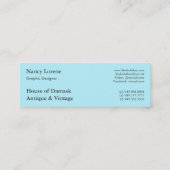 Diamond Damask, SPRING BIRDS in Oranje en Aqua Mini Visitekaartje (Achterkant)