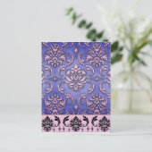 Diamond Damask, TERRACINA in Paars en roze Briefkaart (Staand voorkant)