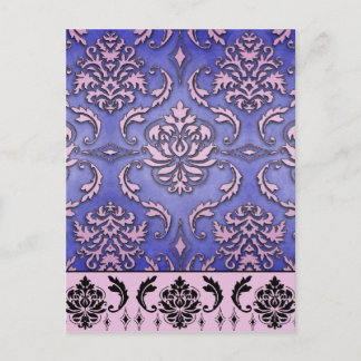 Diamond Damask, TERRACINA in Paars en roze Briefkaart