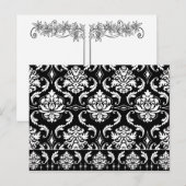 Diamond Damask, wit op zwart Briefkaart (Voorkant / Achterkant)