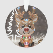 Diamond Dazzling Rudolf: een 3D-kerstjuweel Ornament (voorkant)