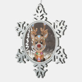 Diamond Dazzling Rudolf: een 3D-kerstjuweel Tin Sneeuwvlok Ornament (Rechts)