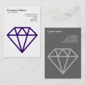 Diamond - Deep Paars op White Visitekaartje (Voorkant / Achterkant)