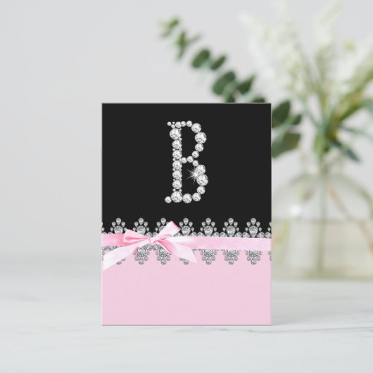 Diamond Delilah Initiaal: B Briefkaart (Staand voorkant)