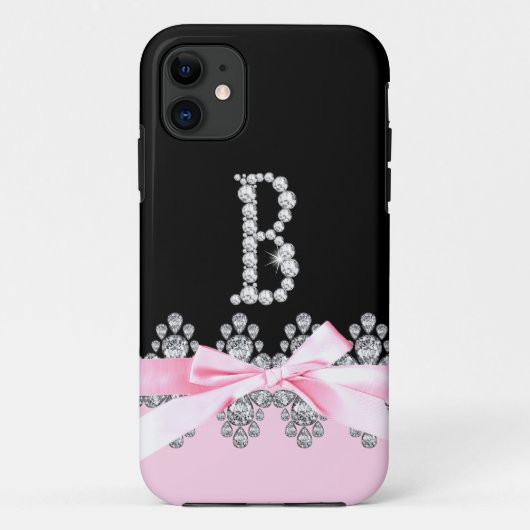 Diamond Delilah Initiaal: B Case-Mate iPhone Case (Achterkant)