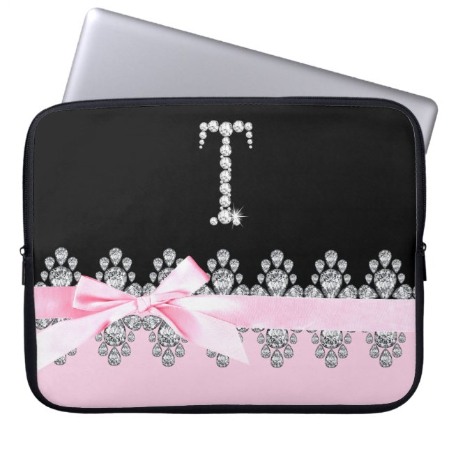 Diamond Delilah: Initiaal T Laptop Sleeve (Voorkant)