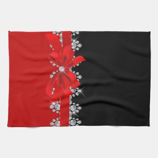 Diamond Delilah (rood) Theedoek (Horizontaal)