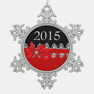 Diamond Delilah (rood) Tin Sneeuwvlok Ornament