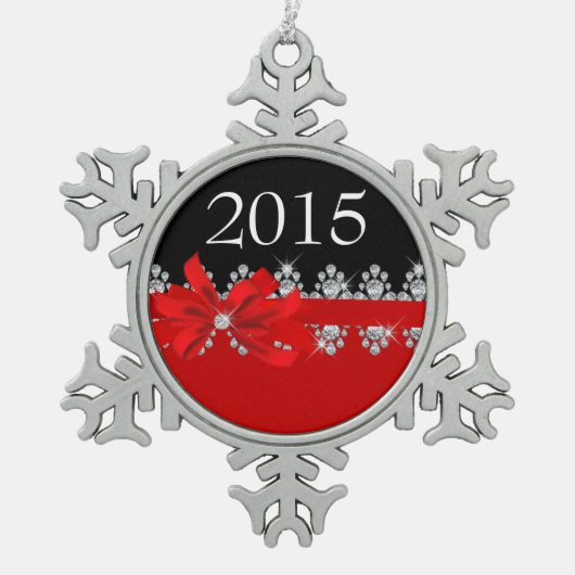 Diamond Delilah (rood) Tin Sneeuwvlok Ornament (Voorkant)