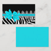 Diamond Delilah Zebra (Blauwgroen) Visitekaartje (Voorkant / Achterkant)