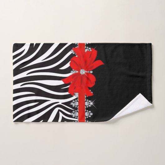 Diamond Delilah Zebra (rood) Handdoek (Handdoek)