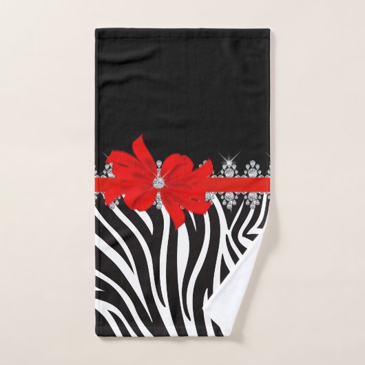 Diamond Delilah Zebra (rood) Handdoek (Handdoek)
