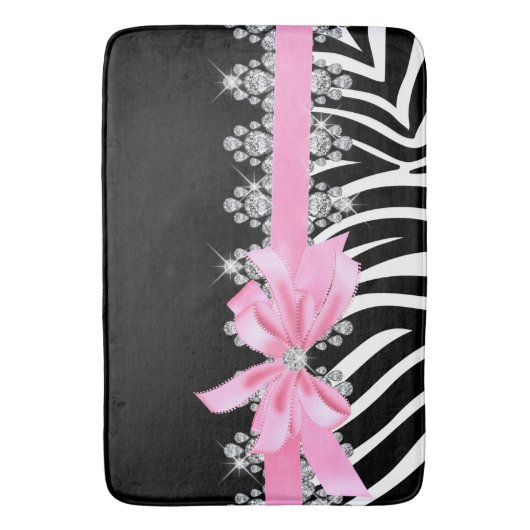 Diamond Delilah Zebra (roze) Badmat (Voorkant Verticaal)