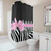 Diamond Delilah Zebra (roze) Douchegordijn (In situ)