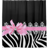 Diamond Delilah Zebra (roze) Douchegordijn (Voorkant)