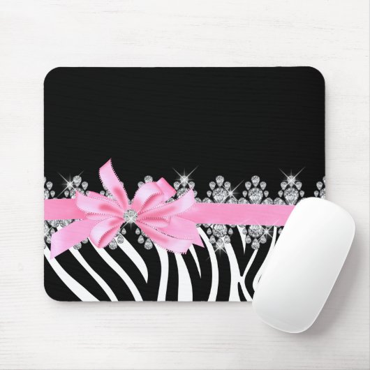 Diamond Delilah Zebra (roze) Muismat (Met muis)