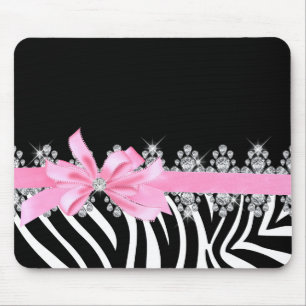 Diamond Delilah Zebra (roze) Muismat