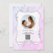 *~* Diamond Demask Foto - RSVP - QR Wedding Kaart (Achterkant)